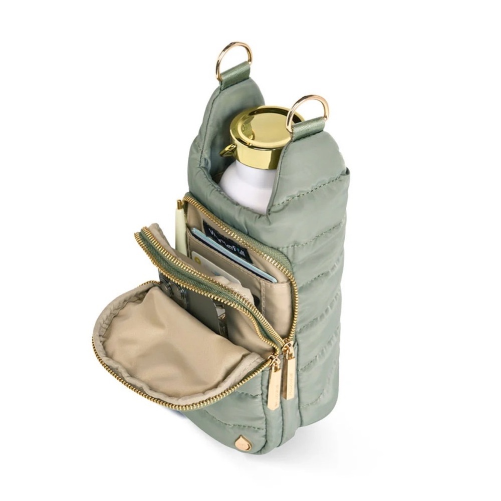 Wanderfull Quilted Sage Crossbody Convertible Hydrobag Waterbottle Purse NWT - Picture 6 of 16